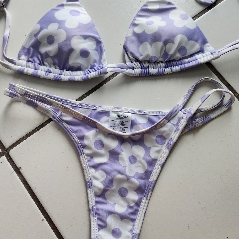 EcoHoaka Lilac Floral Bikini